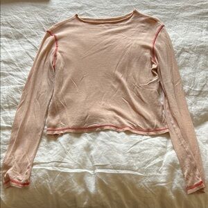 ✨ THRILLS PINK LONGSLEEVE CROP TOP SZ S